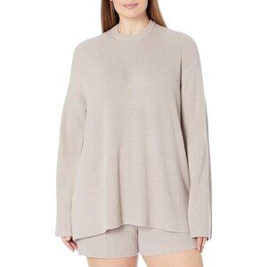 The Drop Alice Crew-Neck Back-Slit Ribbed Pullover Sweater - Porpoise - L - NWT